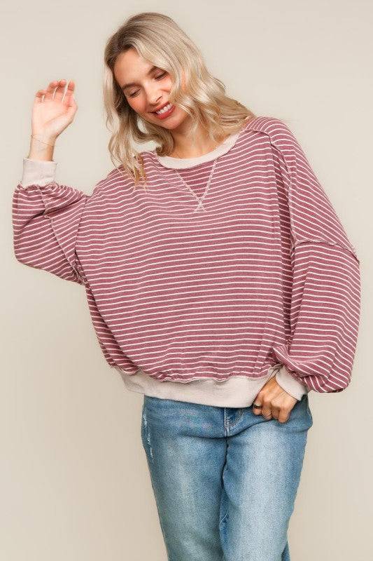 Crew Neck Loose Fit Pullover Knit Top