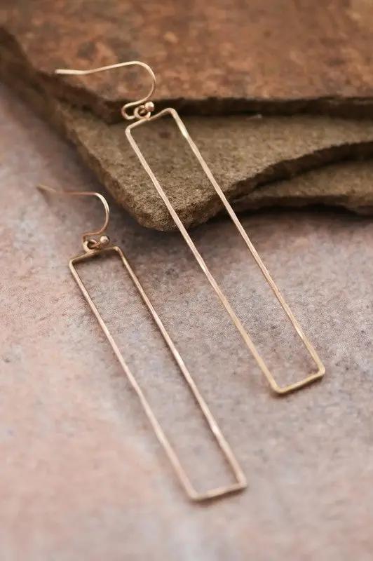 Long Bar Wire Drop Earrings