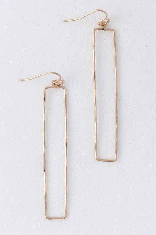 Long Bar Wire Drop Earrings