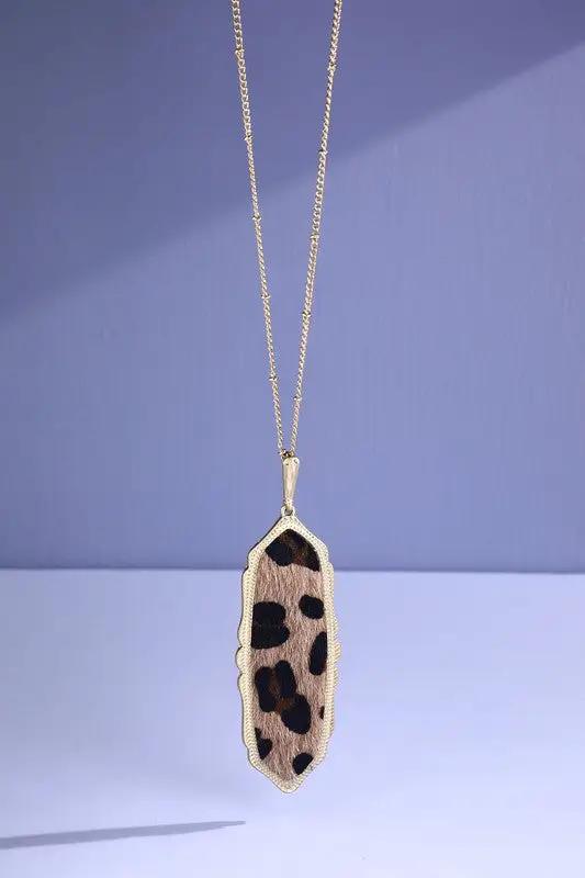 Animal Print Necklace - Trendy Safari Style Jewelry - Leopard Pattern Pendant - Fashion Statement Necklace - Gift for Style Enthusiasts