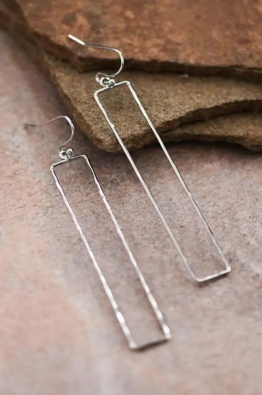 Long Bar Wire Drop Earrings