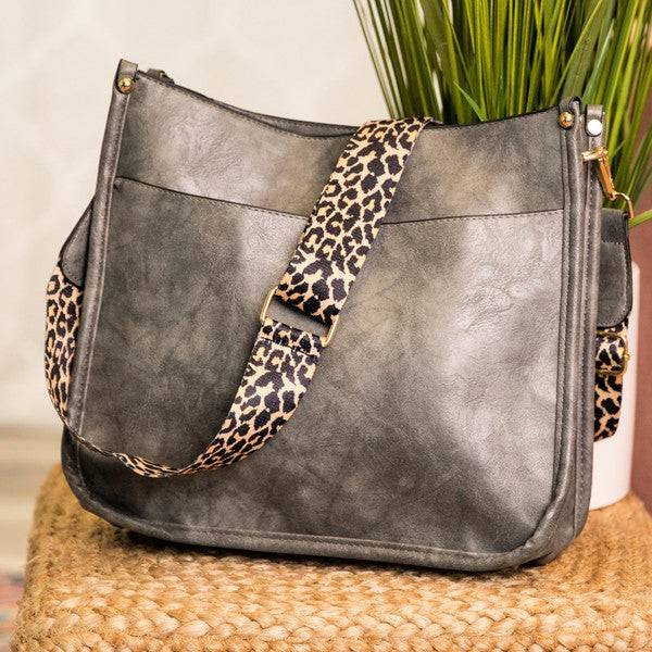 Crossbody Purse W/ Leopard Animal Strap
