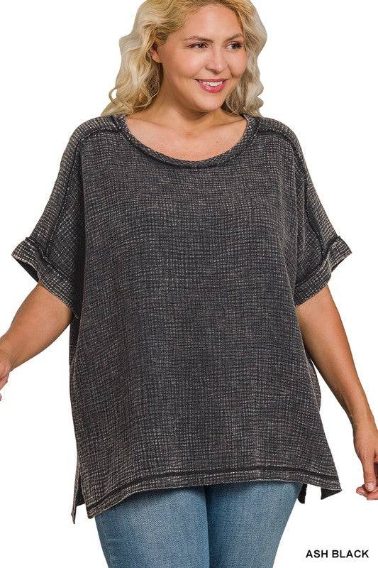 Acid Washed Double Gauze Round-neck Tee