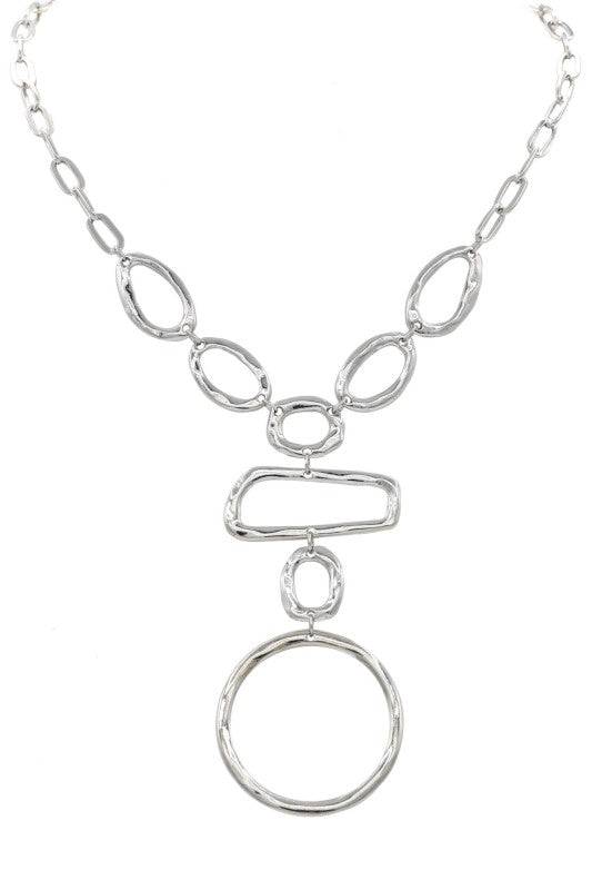 Stylish Multi Linked Metal Chain Necklace