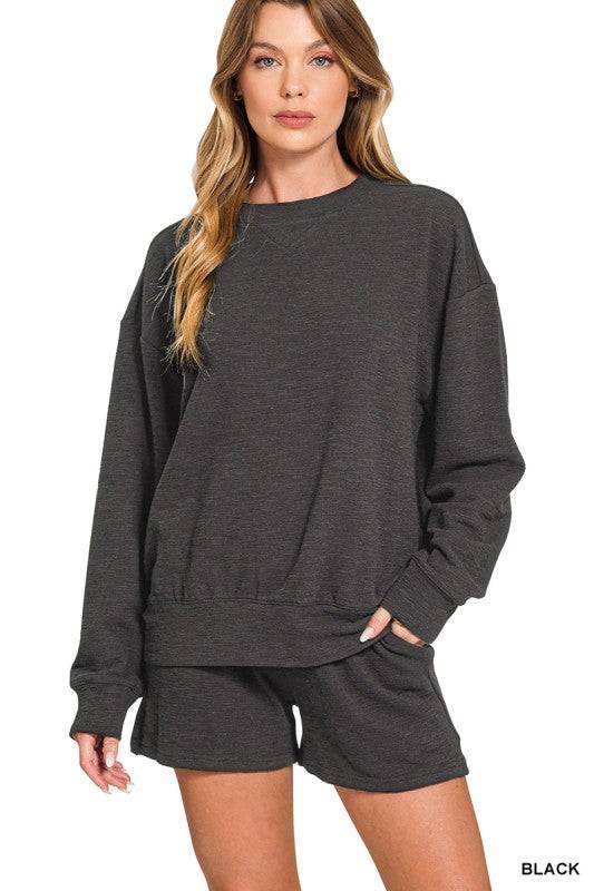 Slub Pullover and Shorts Set for Comfy Style