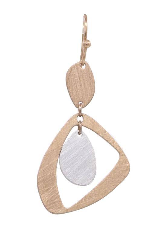 Brass Metal Modern Sculpted Dangles