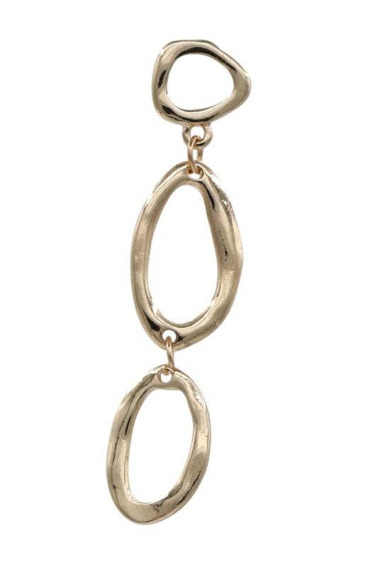 Triple Oval Linked Dangle Earrings for Modern Style