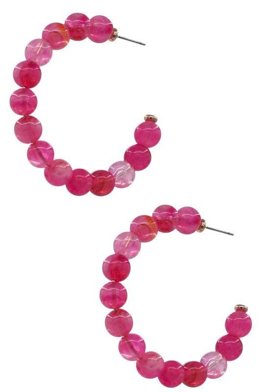 Beaded Acrylic Hoop Earrings for Everyday Style