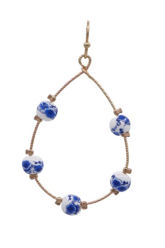 Porcelain Bead Teardrop Earrings for Stylish Looks