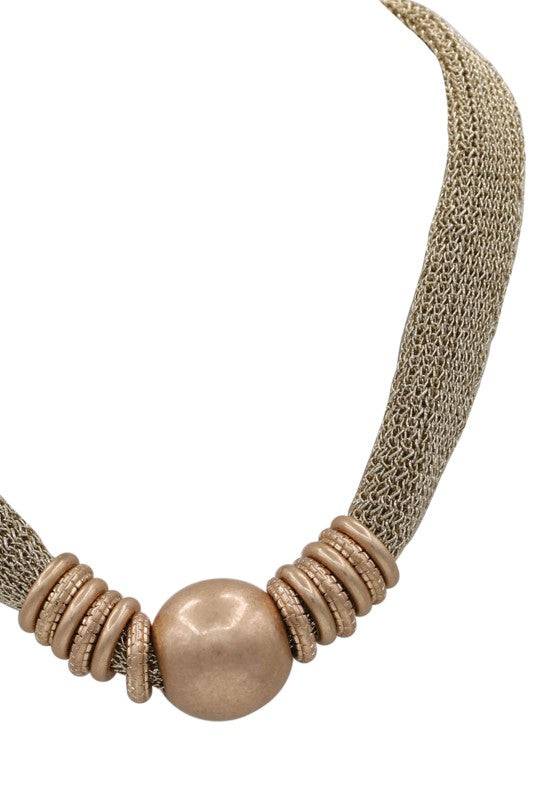 CCB Ball Mesh Statement Necklace