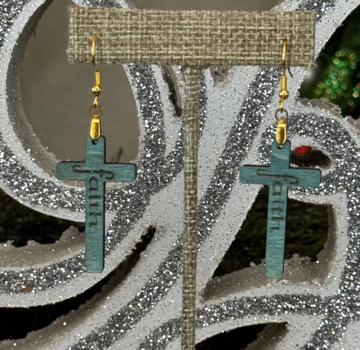 Faith Earrings - Inspirational Jewelry - Religious Dangle Earrings - Spiritual Gift for Her - Christian Accessories