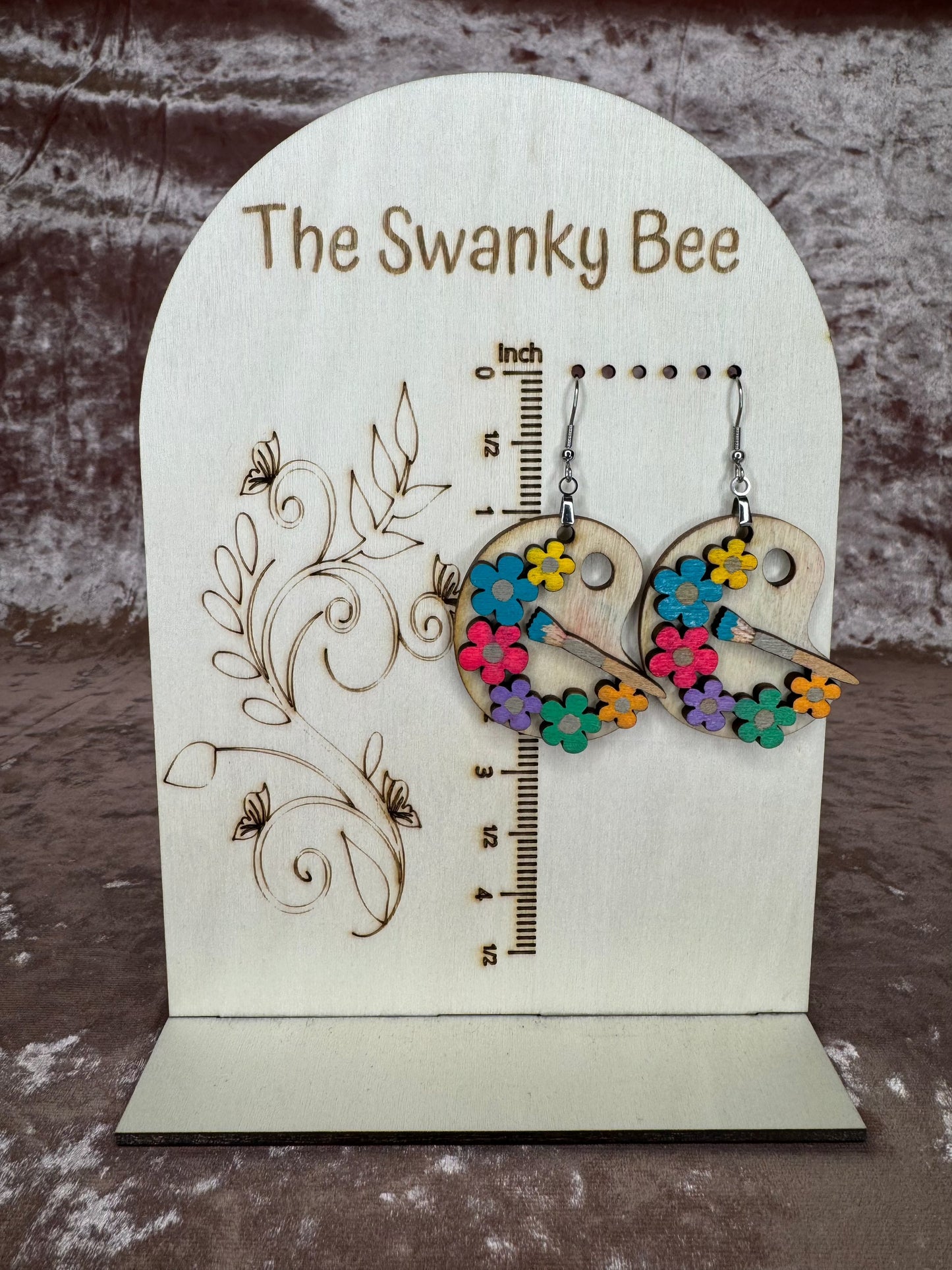 Artist Palette Earrings - Creative Art Lover Jewelry - Colorful Painter Accessories - Unique Gift for Artists - Artistic Statement Earrings