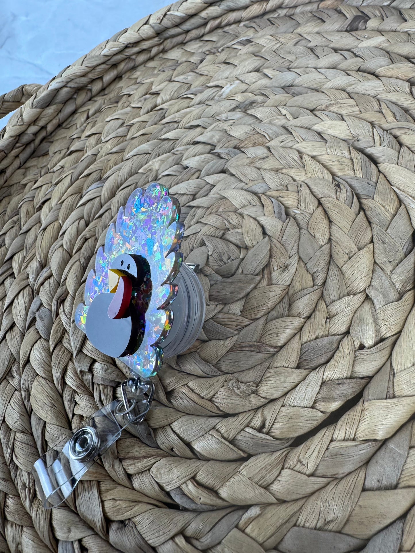 Glitter Turkey Badge Reel