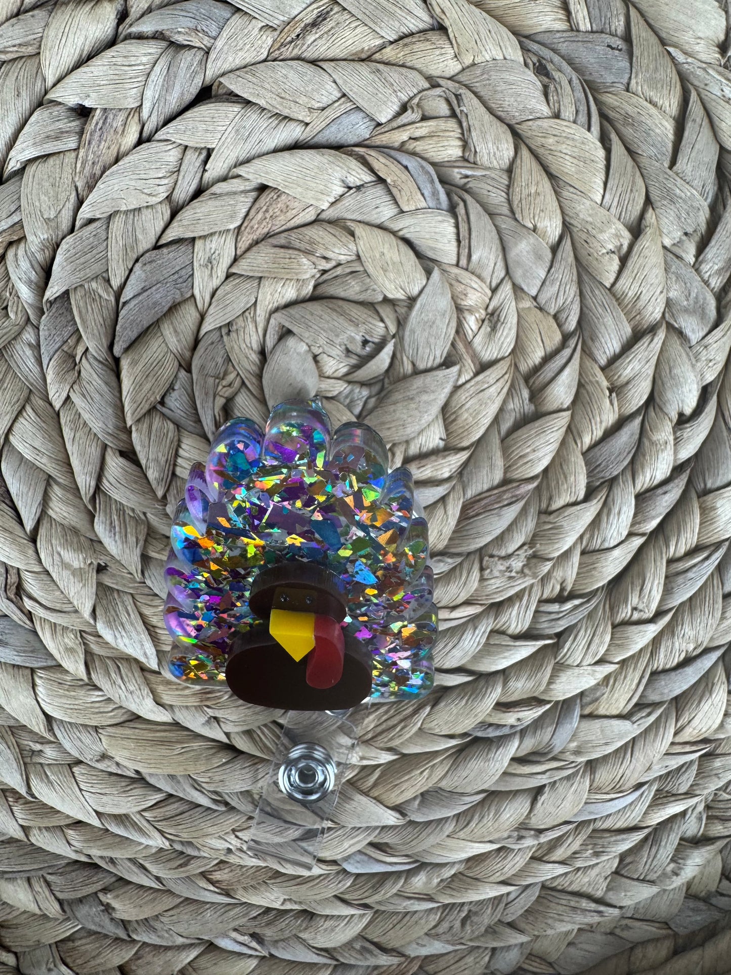 Glitter Turkey Badge Reel