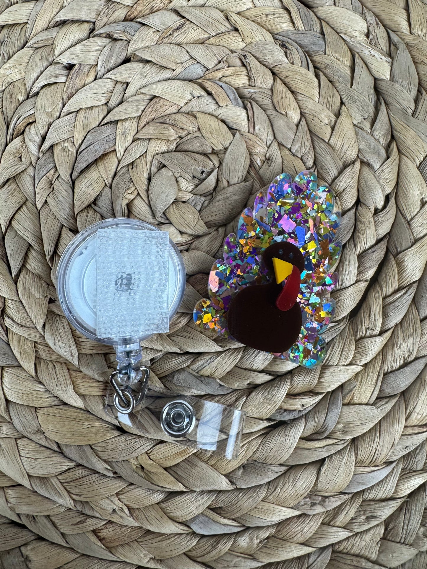 Glitter Turkey Badge Reel