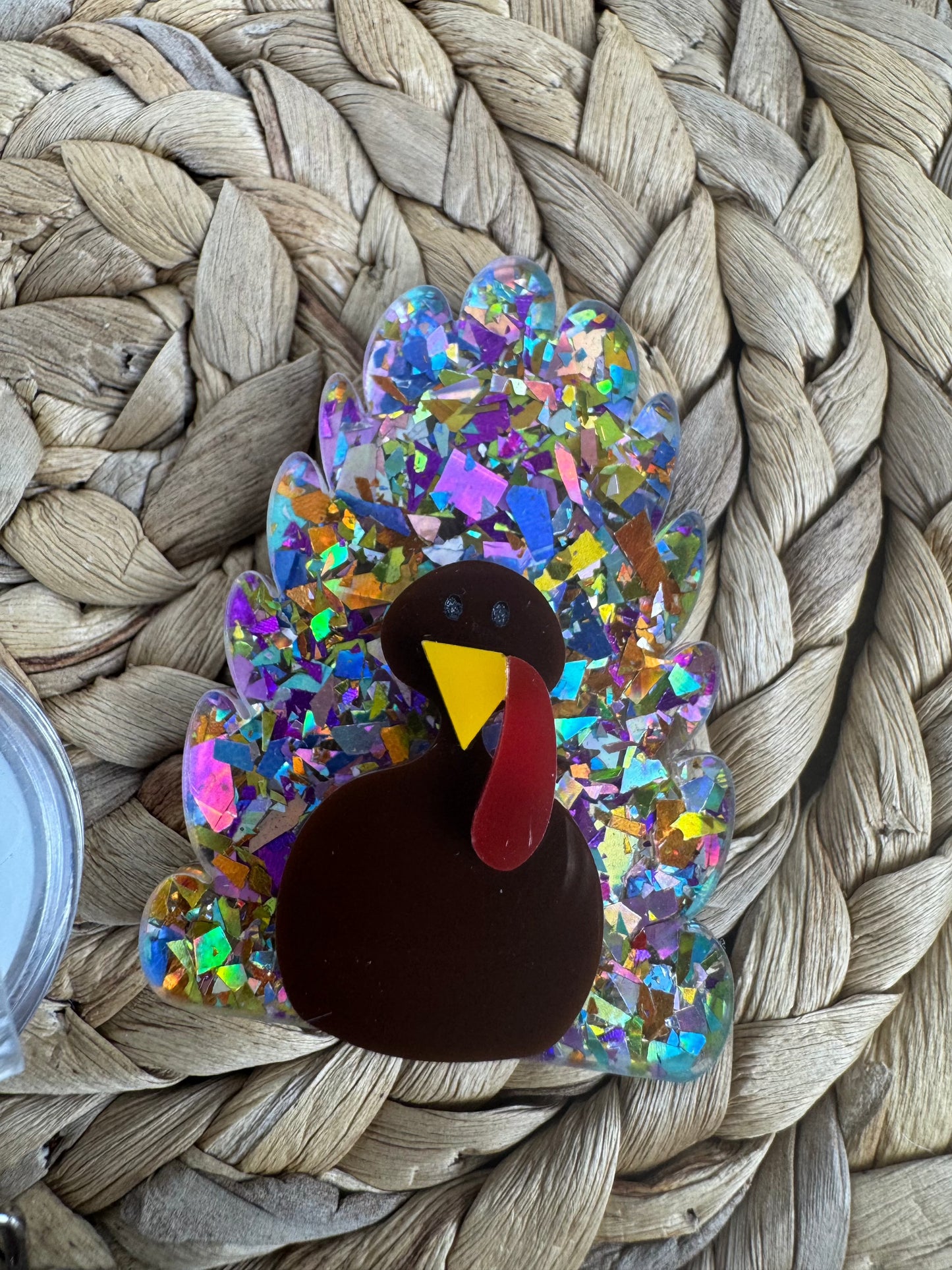 Glitter Turkey Badge Reel