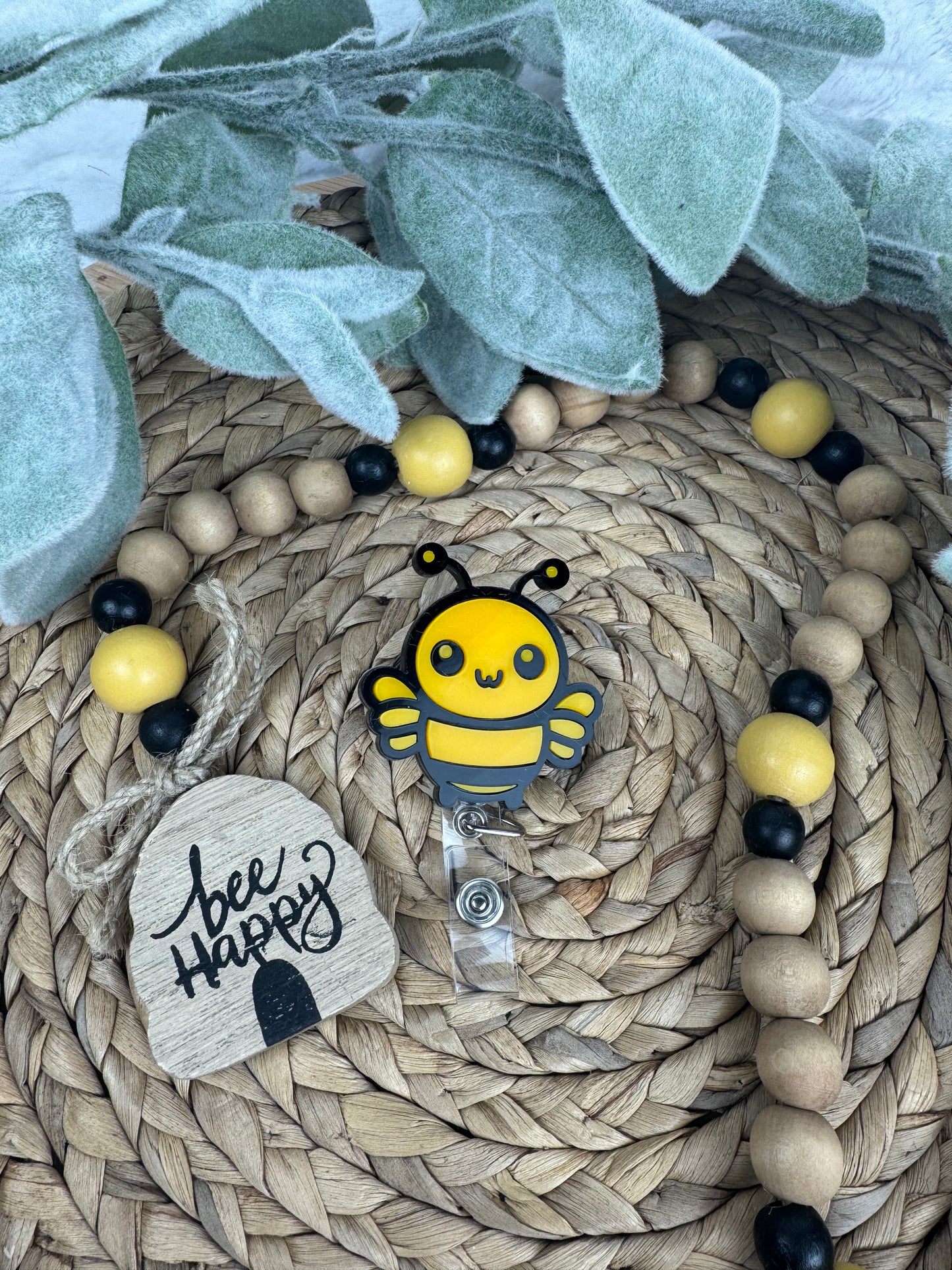 Cute Bumblebee Interchangeable Badge Reel – Fun Retractable ID Holder
