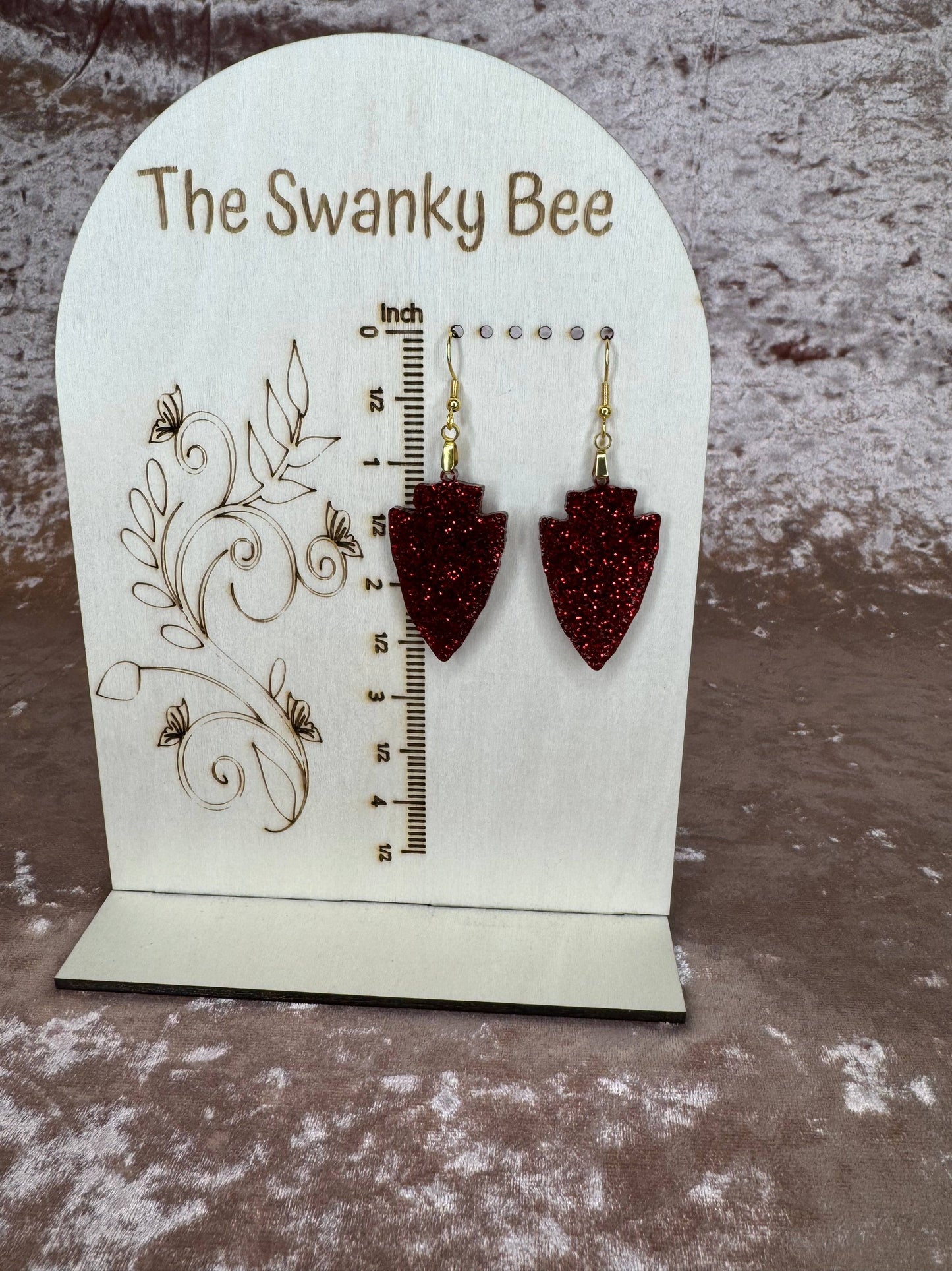 KC Arrowhead Earrings - Kansas City Inspired Jewelry - Sports Fan Arrowhead Dangle Earrings - Chiefs Style Accessories - Gift for KC Fans