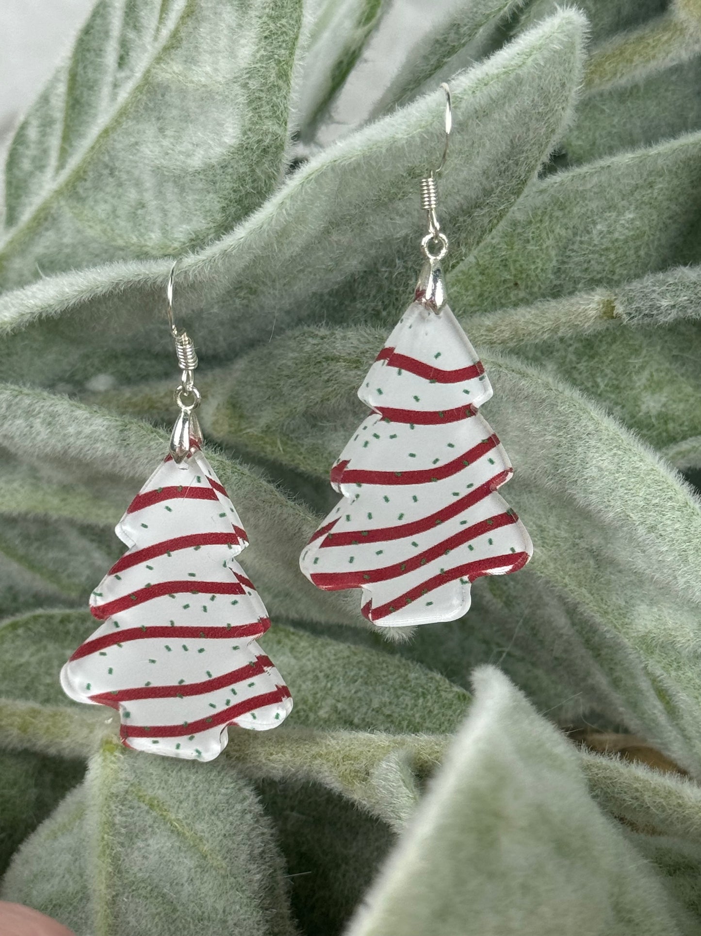 Christmas Cake Earrings - Festive Holiday Jewelry - Cute Dessert Earrings - Handmade Christmas Accessory