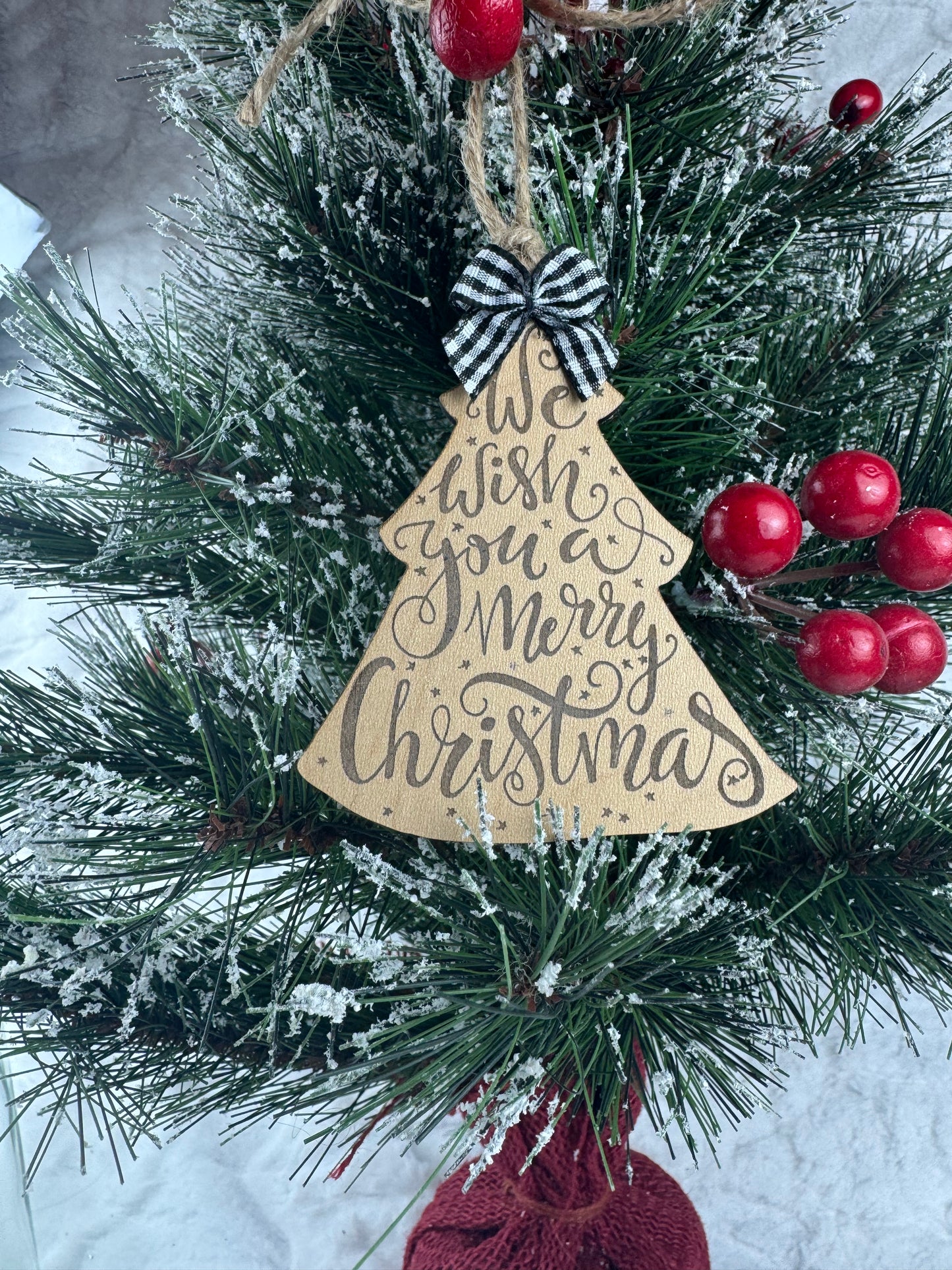Christmas tree ornament with rustic charm