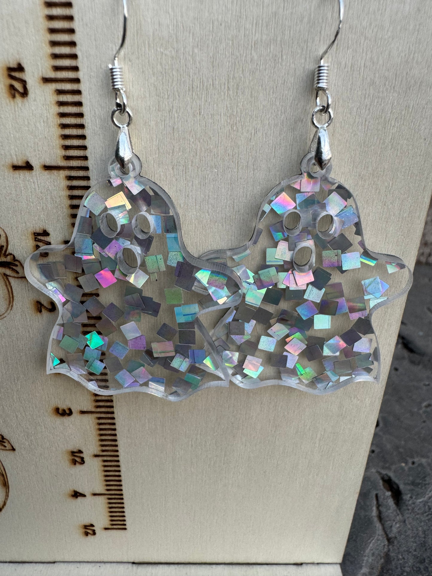 Spooky Sparkle Ghost Earrings