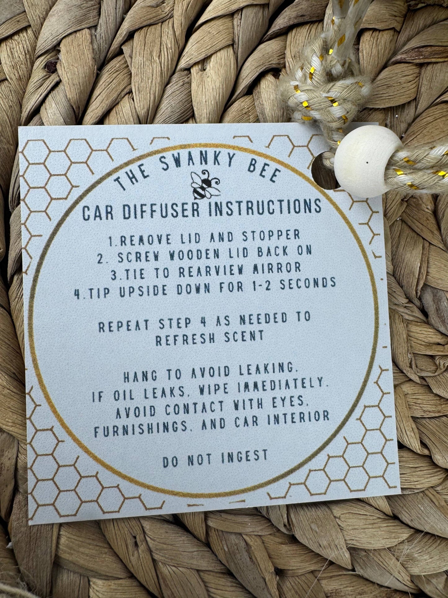 Swanky Bee Car Diffuser – Tropical Ember with Pineapple & Driftwood