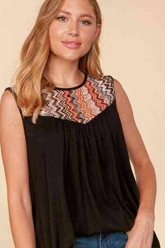 Chevron Sleeveless Tee - The Swanky Bee