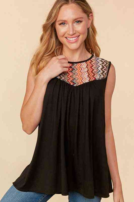 Chevron Sleeveless Tee - The Swanky Bee