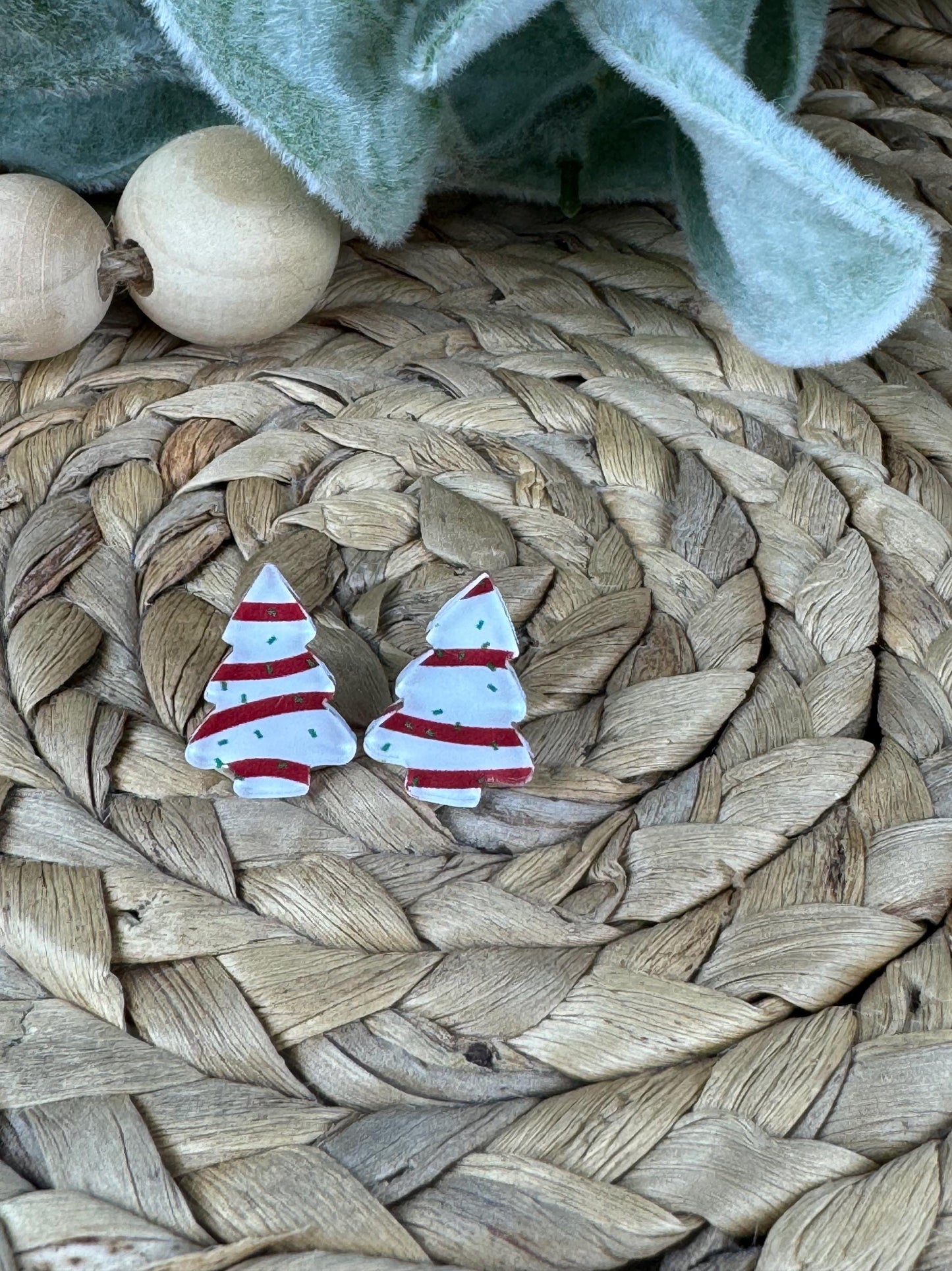 Christmas Cake Stud Earrings: Festive Holiday Jewelry