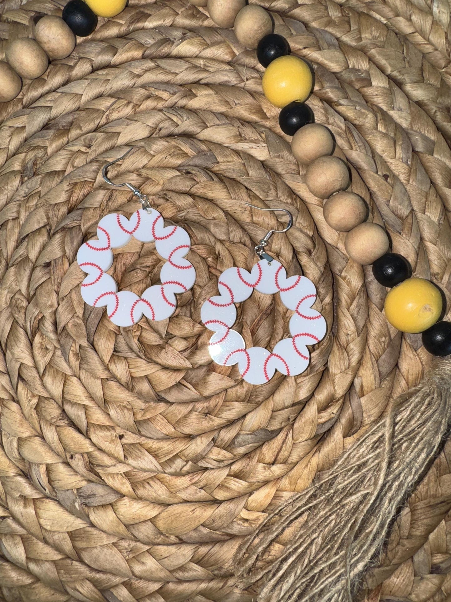Baseball Hoop Earrings: Lightweight Acrylic Sports Fan Accessories