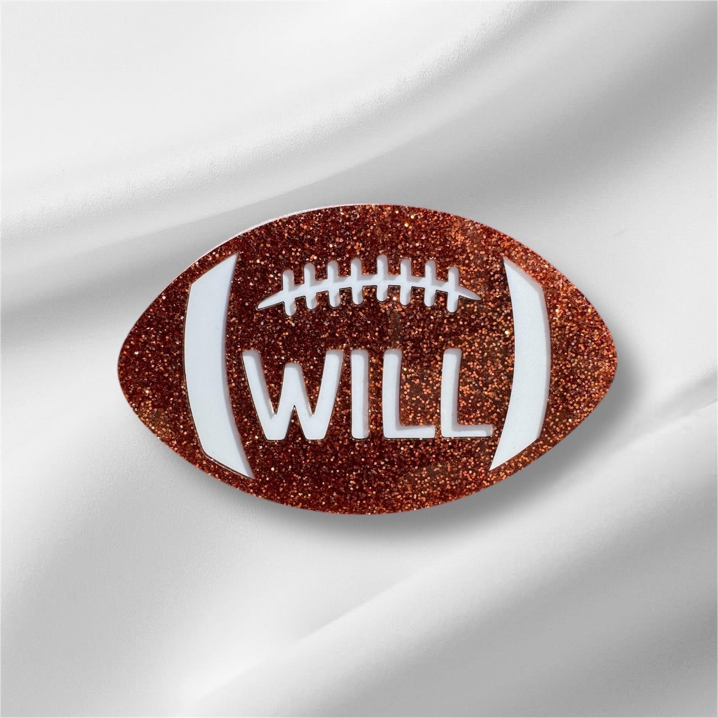Football Charm with Custom Name for Bogg Bags | Acrylic Bag Tag | Team Gift