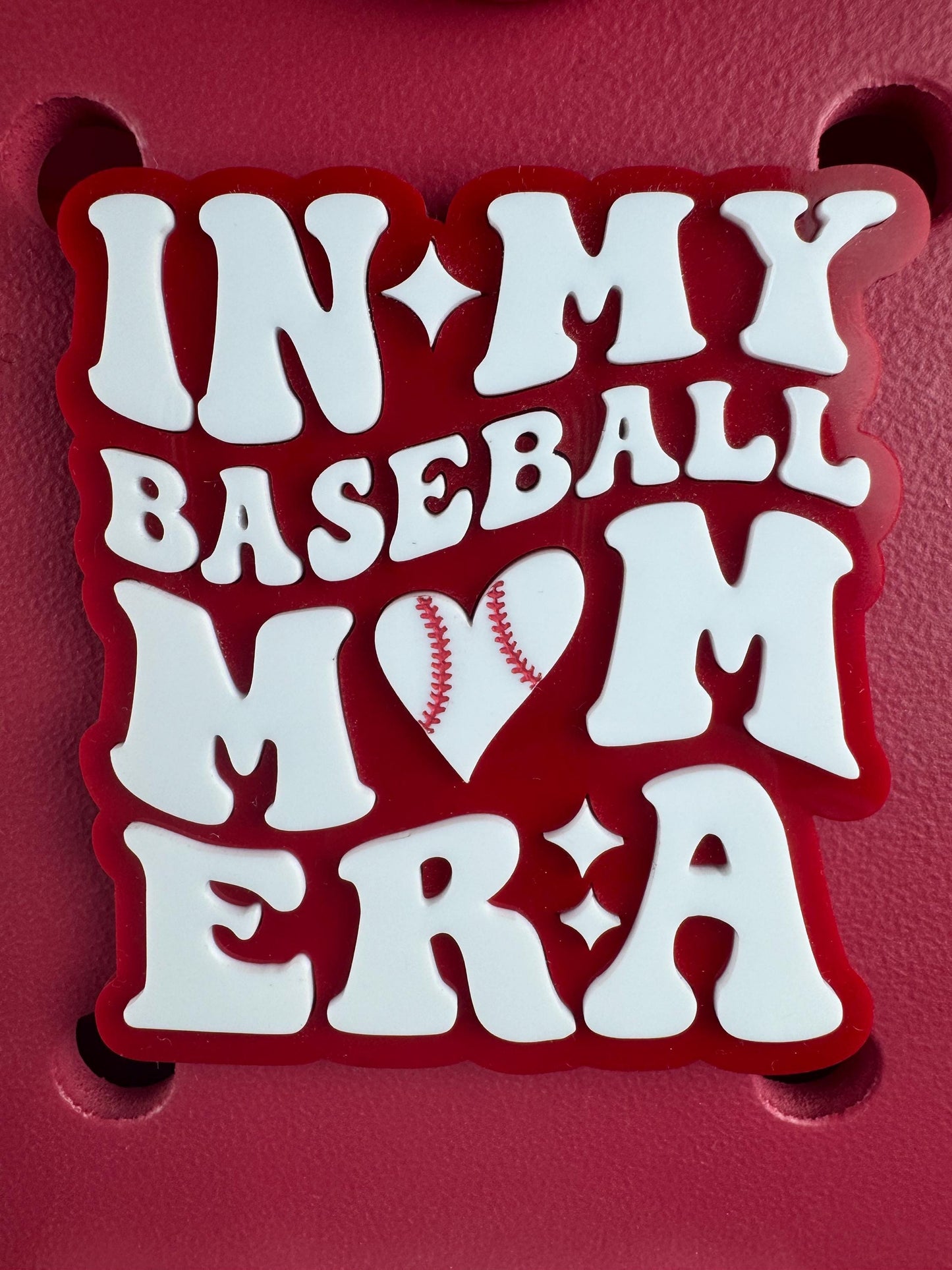 Baseball Mom Era Bogg Bag Charm: Baseball Heart Accessory
