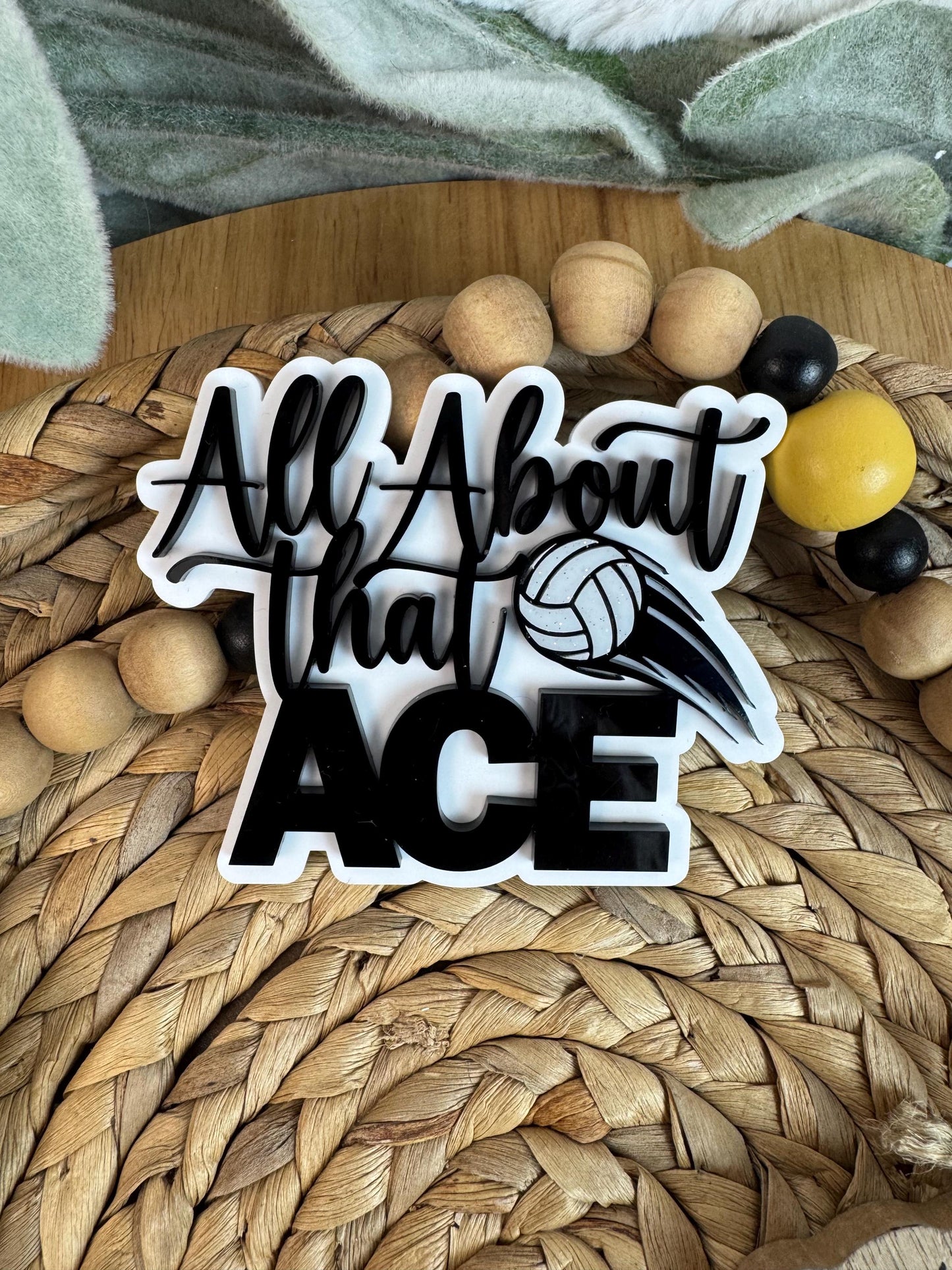 All About That Ace Volleyball Charm for Bogg Bags