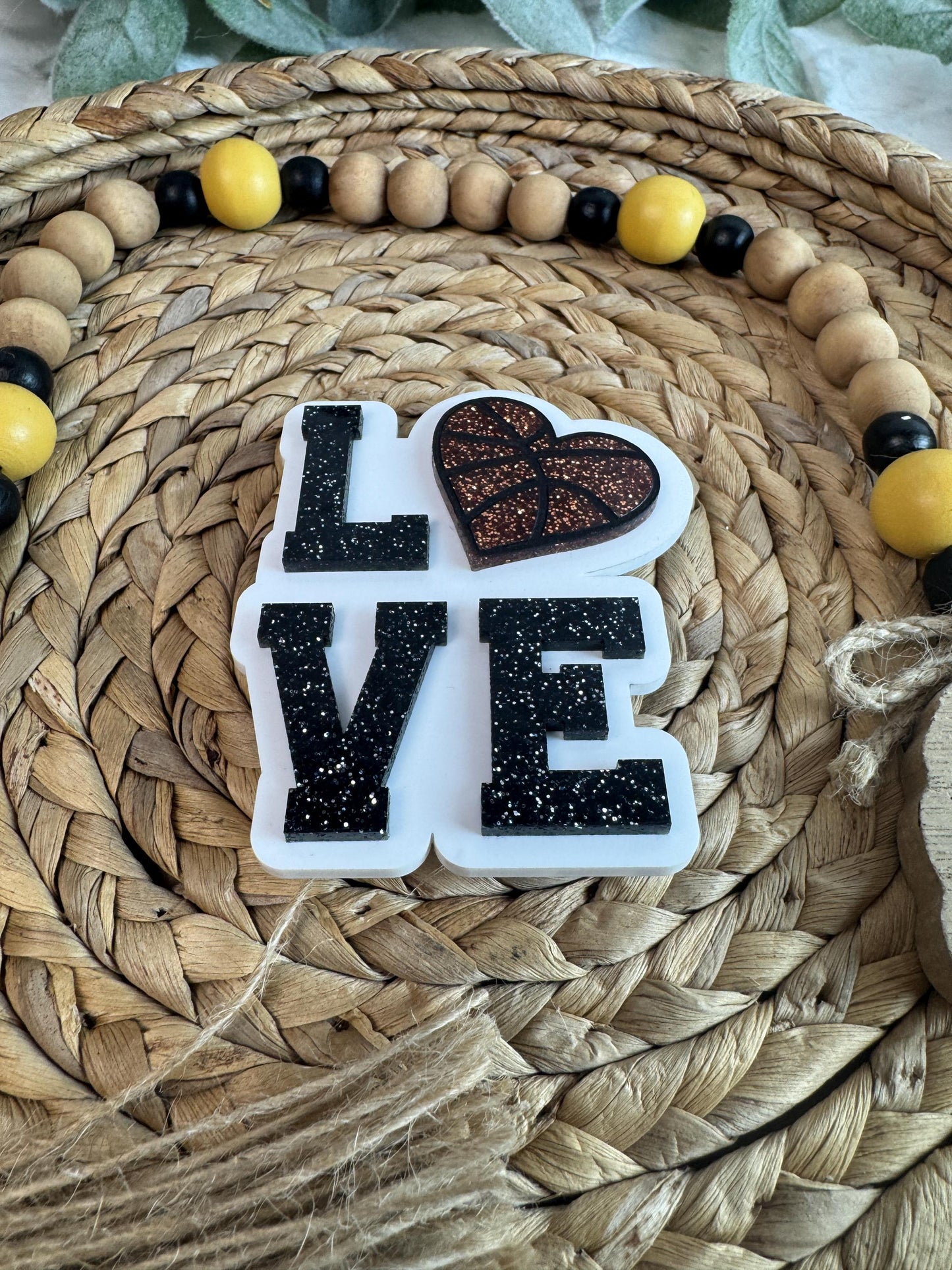 Basketball Love Bogg Bag Charm: Glitter Heart, Sports Fan Accessory