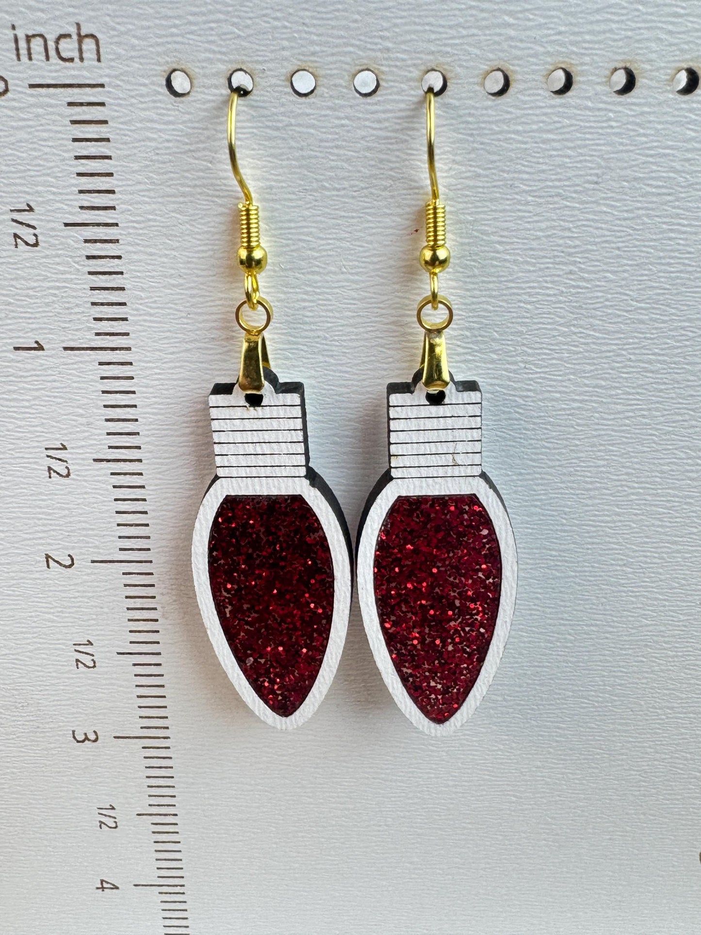 Christmas Light Earrings • Glitter Bulb Dangles