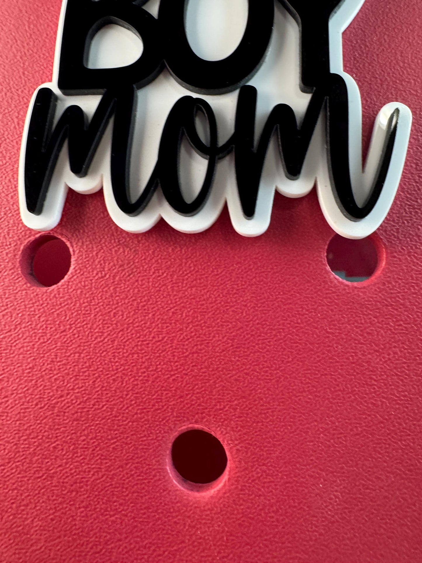 Boy Mom Bogg Bag Charm | Black & White Acrylic Bag Accessory
