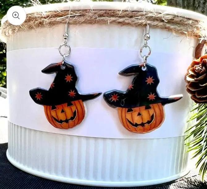 Jack-O-Witch Acrylic Earrings - The Swanky Bee