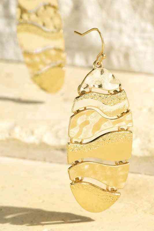 Oval Multi Textured Earrings - The Swanky Bee