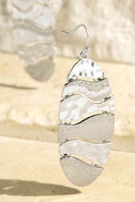 Oval Multi Textured Earrings - The Swanky Bee