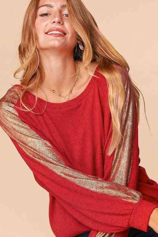 Plus Red and Gold Sweater - The Swanky Bee