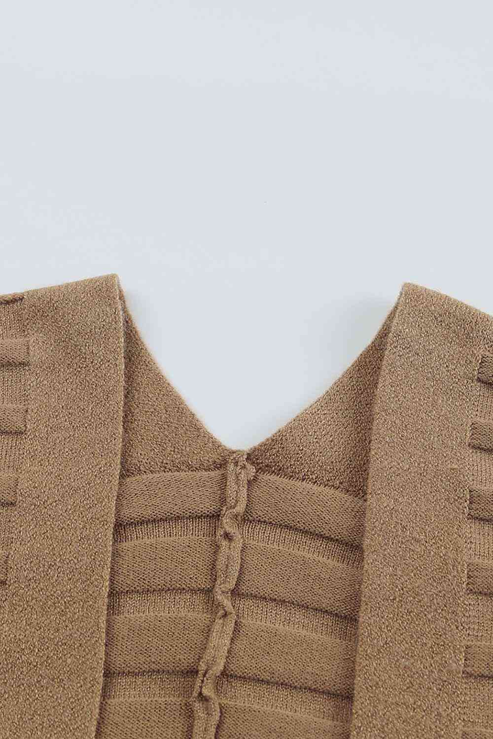 Ribbed Open Front Knit Cardigan - The Swanky Bee