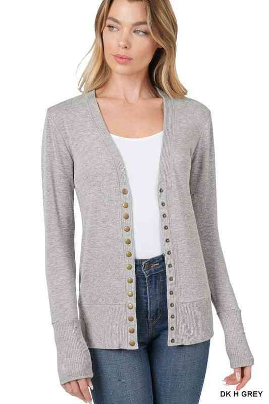Snap Button Cardigan - The Swanky Bee