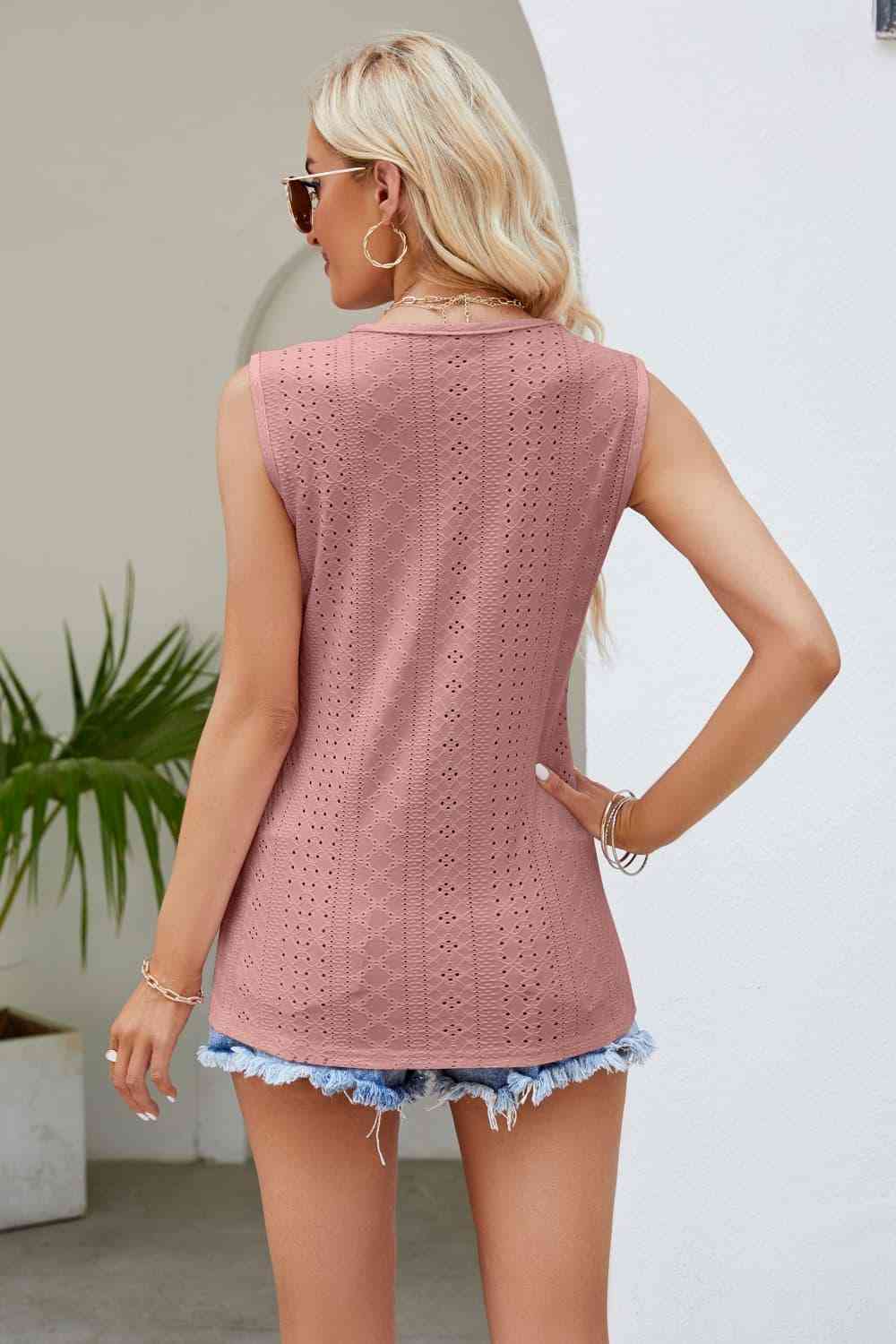 Spliced Lace V-Neck Tank - The Swanky Bee