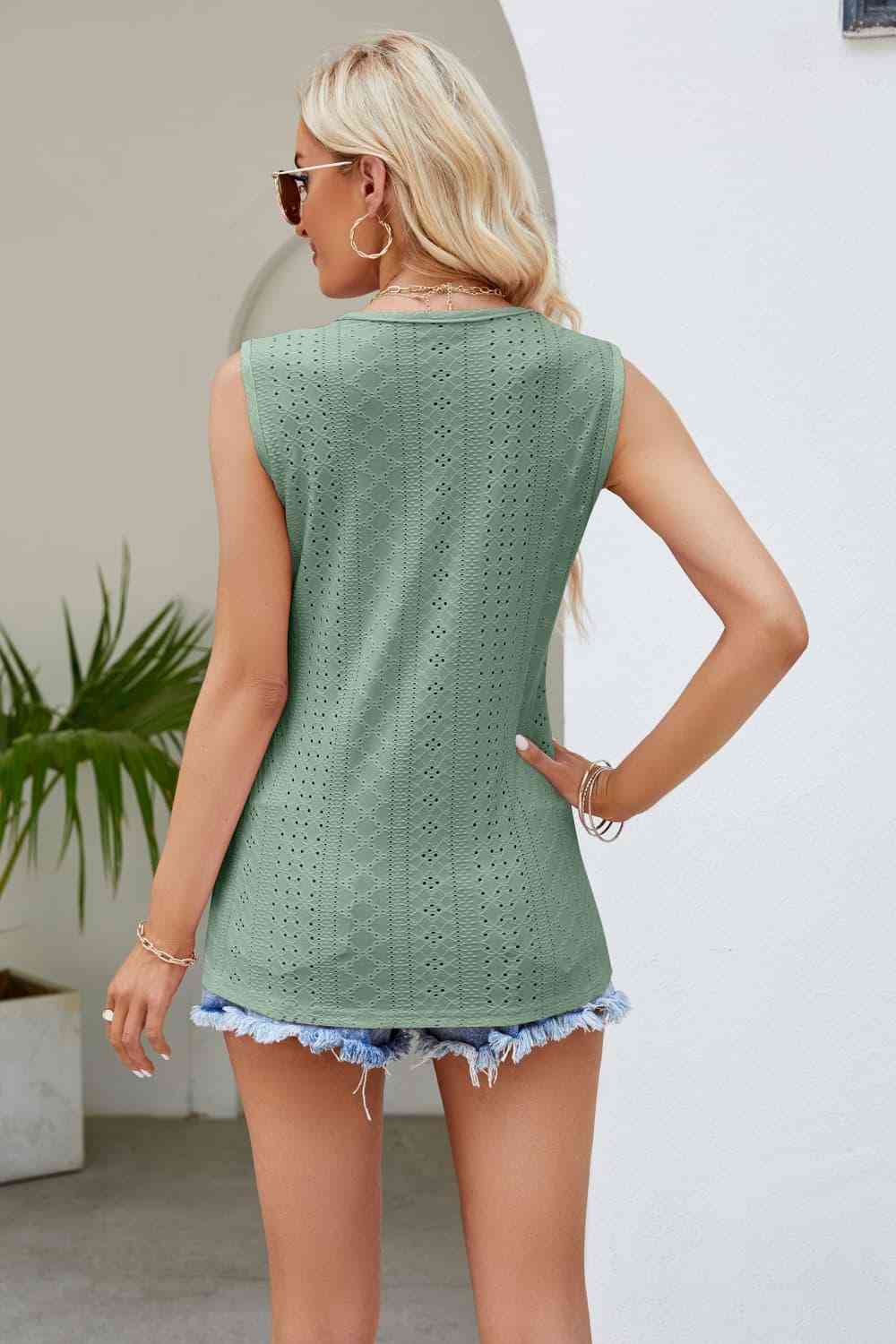 Spliced Lace V-Neck Tank - The Swanky Bee