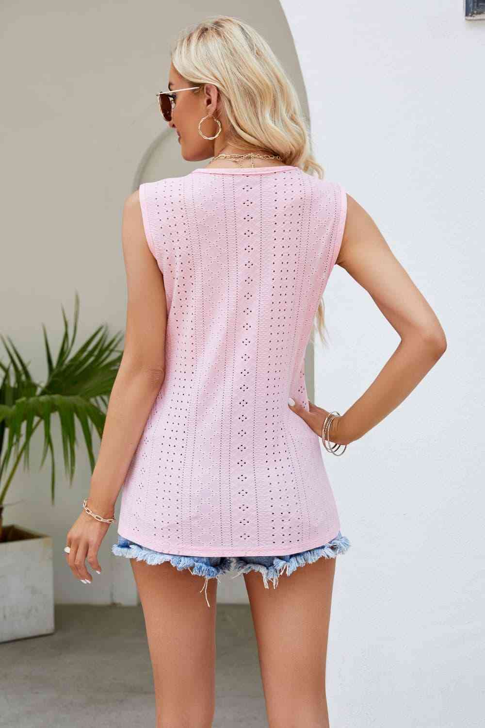Spliced Lace V-Neck Tank - The Swanky Bee