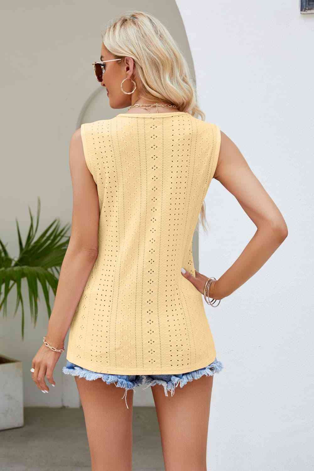Spliced Lace V-Neck Tank - The Swanky Bee