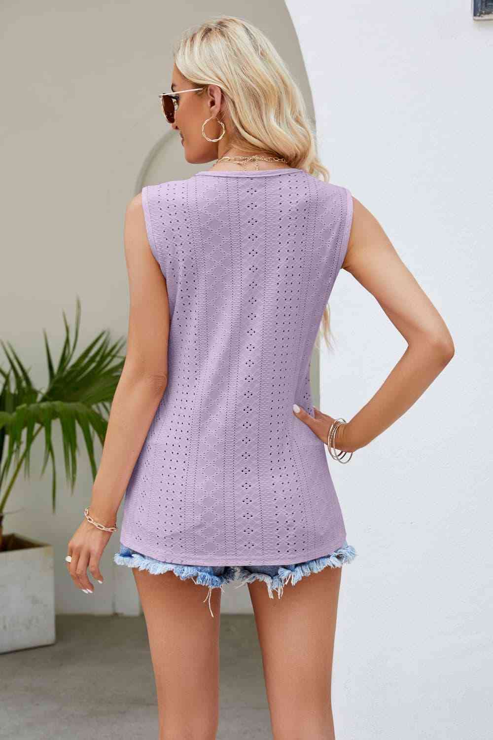 Spliced Lace V-Neck Tank - The Swanky Bee