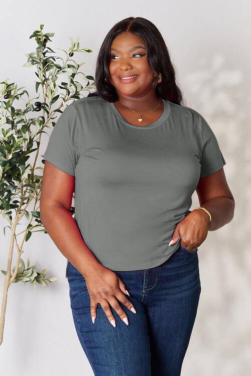 Basic Bae Full Size Round Neck Short Sleeve T-Shirt - Casual Everyday Top - Essential Wardrobe Staple - Plus Size Available