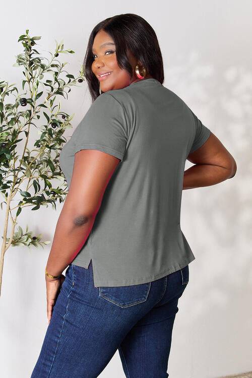Basic Bae Full Size Round Neck Short Sleeve T-Shirt - Casual Everyday Top - Essential Wardrobe Staple - Plus Size Available