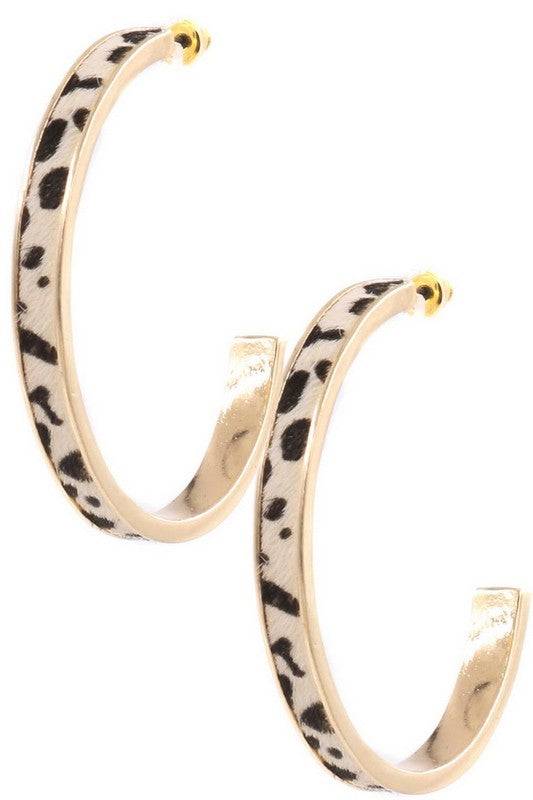 Shop Leopard Hoop Earrings - Trendy Faux Fur Design